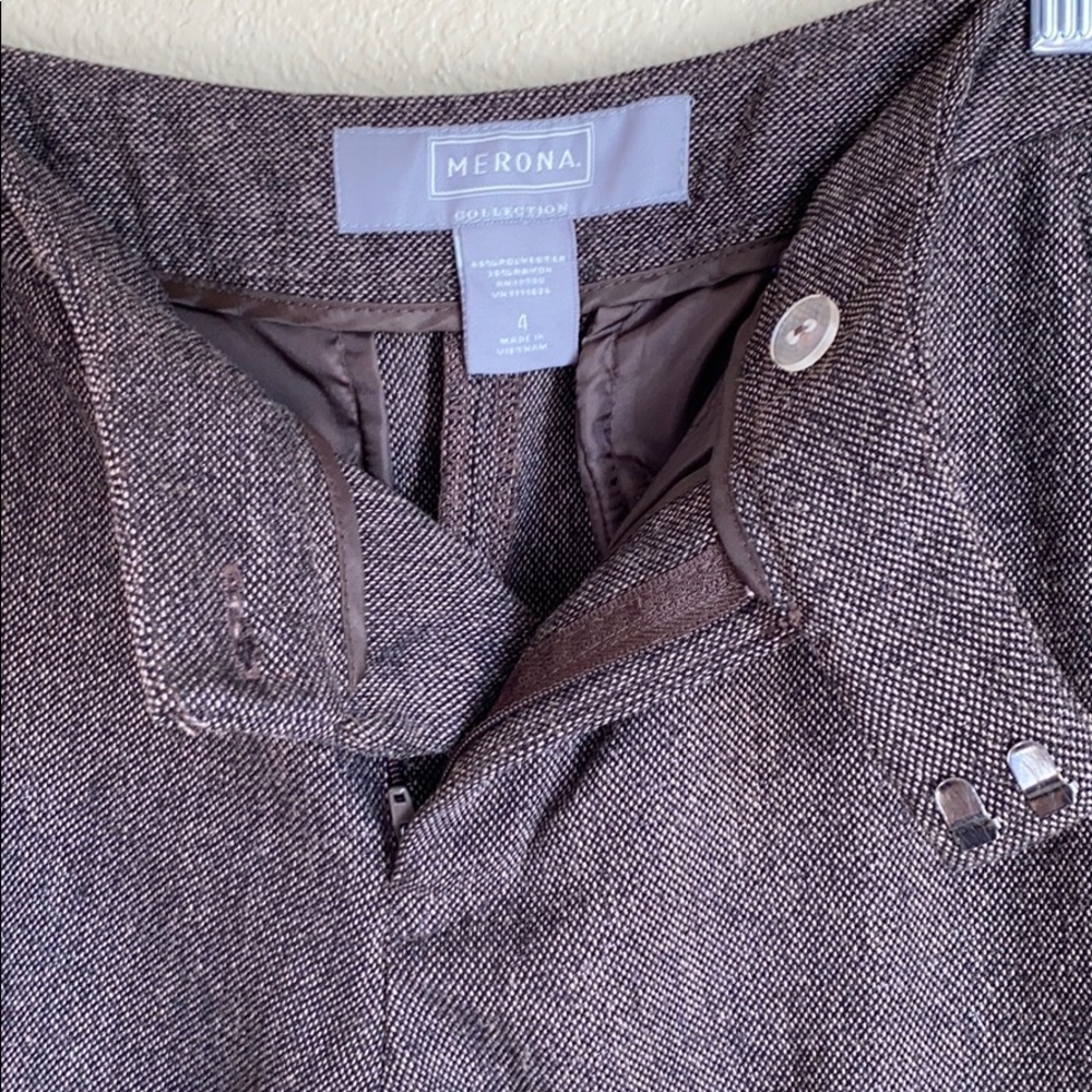Merona Collection Brown Tweed Trousers - Picture 3 of 6